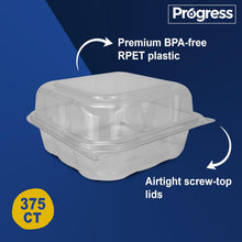 Load image into Gallery viewer, Progress 6X6 inch 375 Ct Clear rPET Rectangular Containers