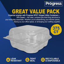 Load image into Gallery viewer, Progress 6X6 inch 375 Ct Clear rPET Rectangular Containers
