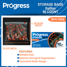 Load image into Gallery viewer, Progress Slider Food Storage Bags - Gallon, 90 count