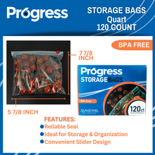 Load image into Gallery viewer, Progress Slider Food Storage Bags - Quart, 120 count