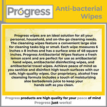 Load image into Gallery viewer, Progress Anti-bacterial Wipes, 50 CT