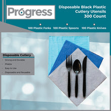Load image into Gallery viewer, Progress Plastic Cutlery Set Black