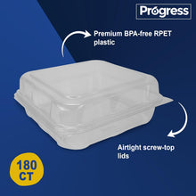 Load image into Gallery viewer, Progress 8X8 inch 180 Ct Clear rPET Containers
