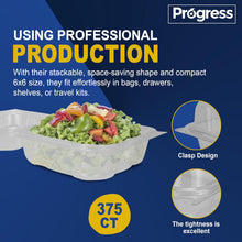 Load image into Gallery viewer, Progress 6X6 inch 375 Ct Clear rPET Rectangular Containers
