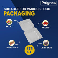 Load image into Gallery viewer, Progress 6X6 inch 375 Ct Clear rPET Rectangular Containers
