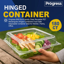 Load image into Gallery viewer, Progress 8X8 inch 180 Ct Clear rPET Containers
