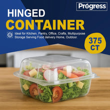 Load image into Gallery viewer, Progress 6X6 inch 375 Ct Clear rPET Rectangular Containers
