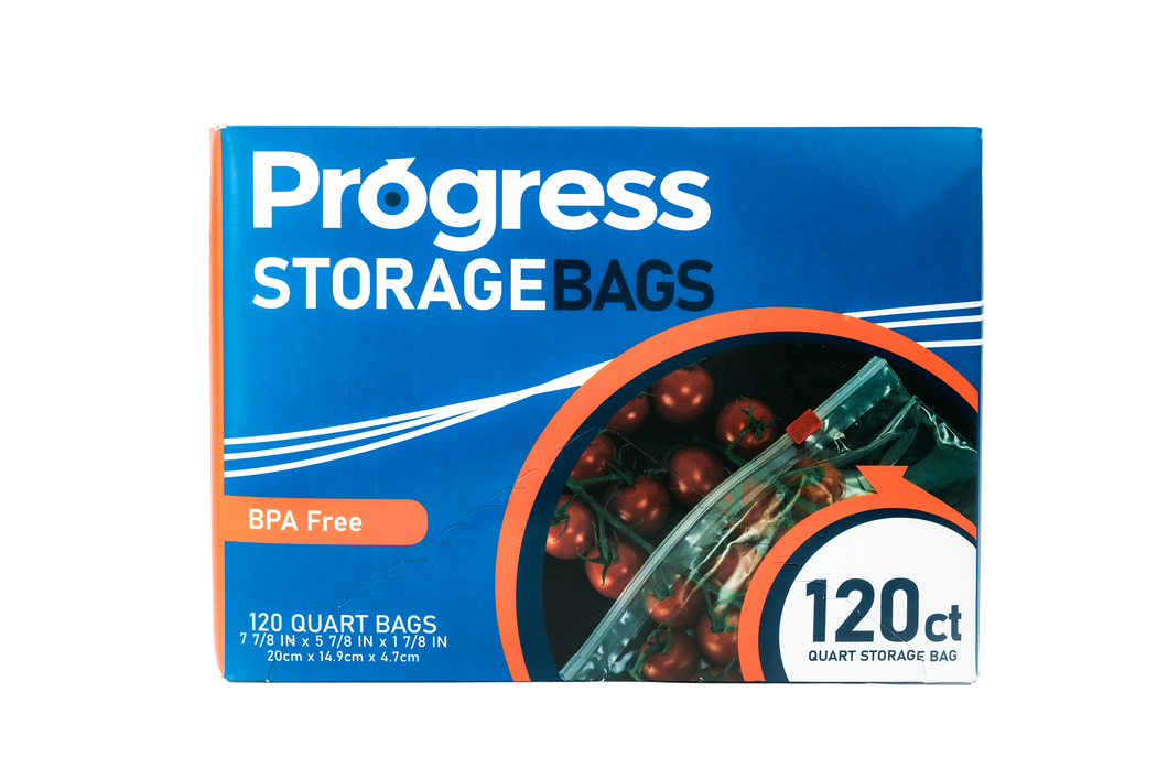 Progress Slider Food Storage Bags - Quart, 120 count