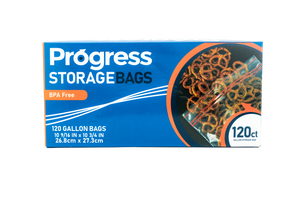 Progress Double Zipper Food Storage bags 120ct (Gallon)