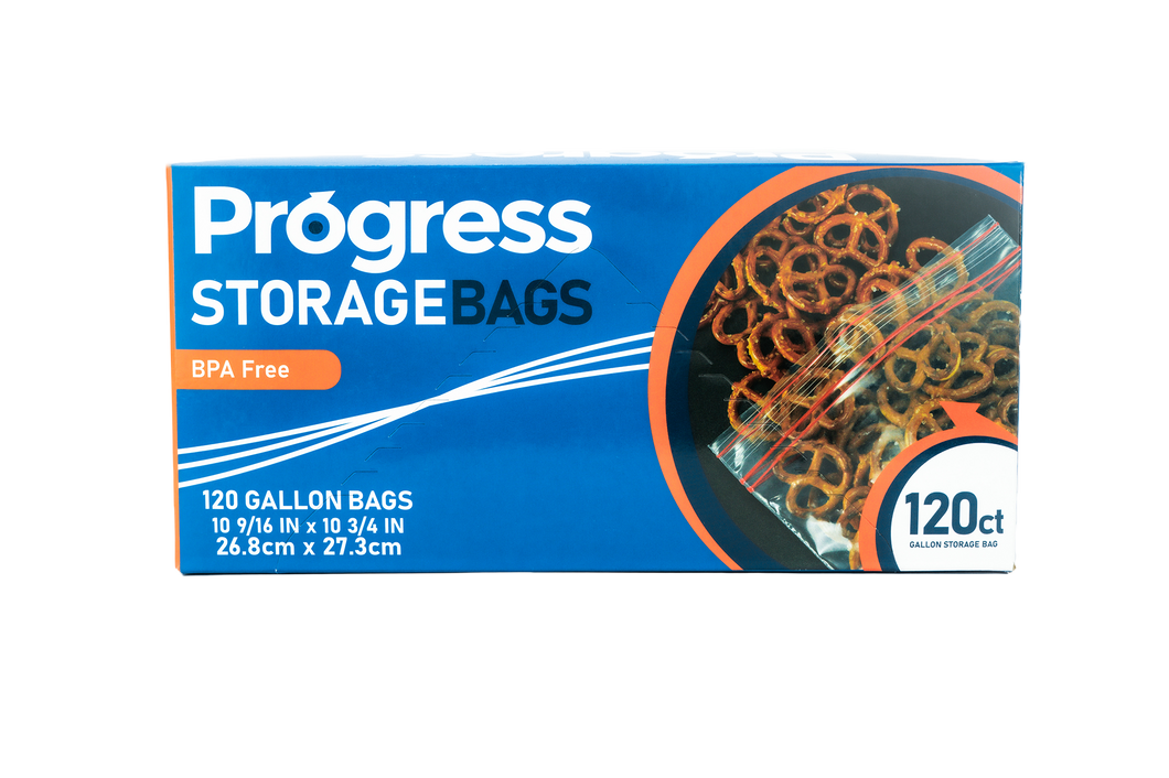 Progress Double Zipper Food Storage bags 120ct (Gallon)