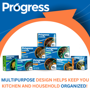 Progress Double Zipper Food Storage bags 150ct (Quart)