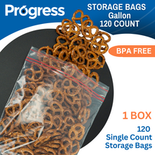 Load image into Gallery viewer, Progress Double Zipper Food Storage bags 150ct (Quart)
