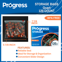 Load image into Gallery viewer, Progress Slider Food Storage Bags - Quart, 120 count
