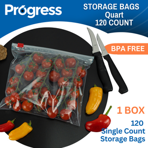 Progress Slider Food Storage Bags - Quart, 120 count