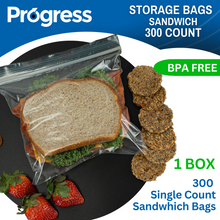 Load image into Gallery viewer, Progress Double Zipper Sandwich Storage bags - 300 count
