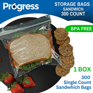 Progress Double Zipper Sandwich Storage bags - 300 count