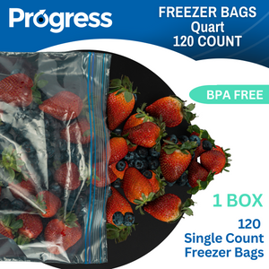 Progress Double Zipper Freezer Storage bags (Quart)