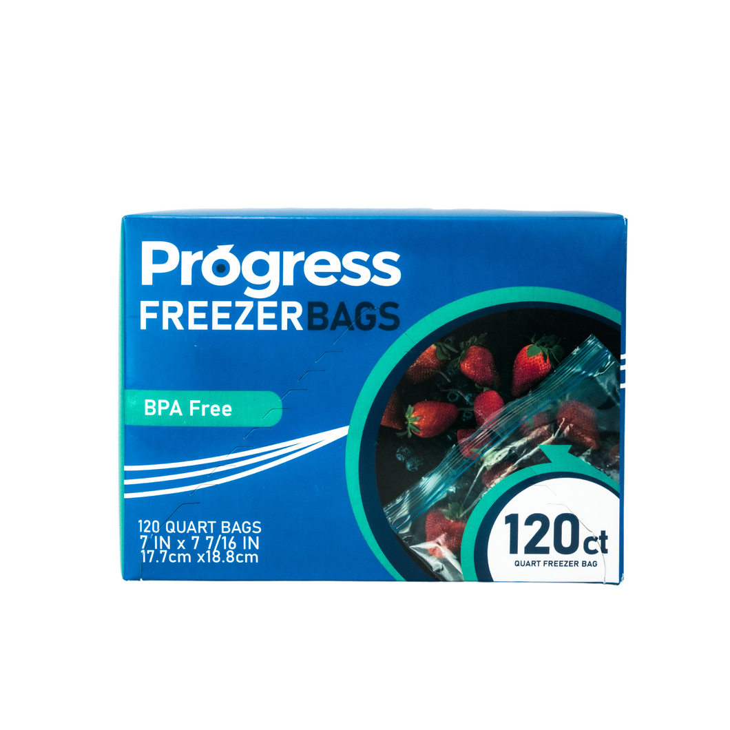 Progress Double Zipper Freezer Storage bags (Quart)