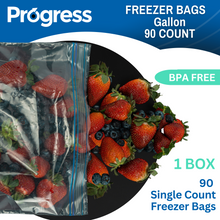 Load image into Gallery viewer, Progress Double Zipper Freezer Storage bags 90ct (Gallon)
