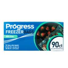 Load image into Gallery viewer, Progress Double Zipper Freezer Storage bags 90ct (Gallon)
