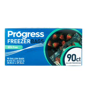 Progress Double Zipper Freezer Storage bags 90ct (Gallon)