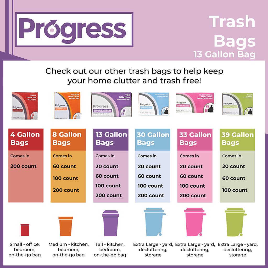 Progress Trash Bags–13 Gallon – Progress Essentials