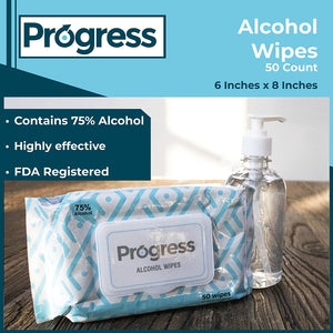 Progress Alcohol Wipes, 50 CT