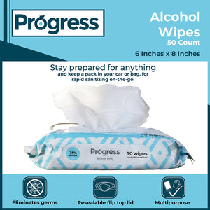 Progress Alcohol Wipes, 50 CT