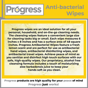 Progress Anti-bacterial Wipes, 50 CT