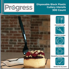 Load image into Gallery viewer, Progress Plastic Cutlery Set Black

