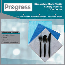 Load image into Gallery viewer, Progress Plastic Cutlery Set Black

