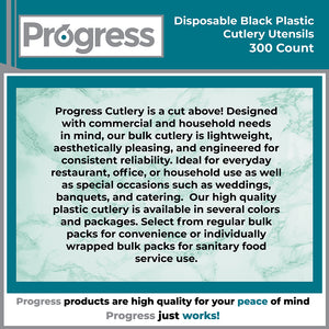 Progress Plastic Cutlery Set Black