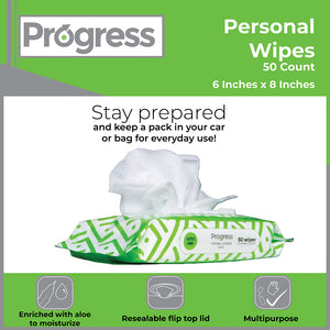 Progress Personal Cleansing Wipes, 50 CT