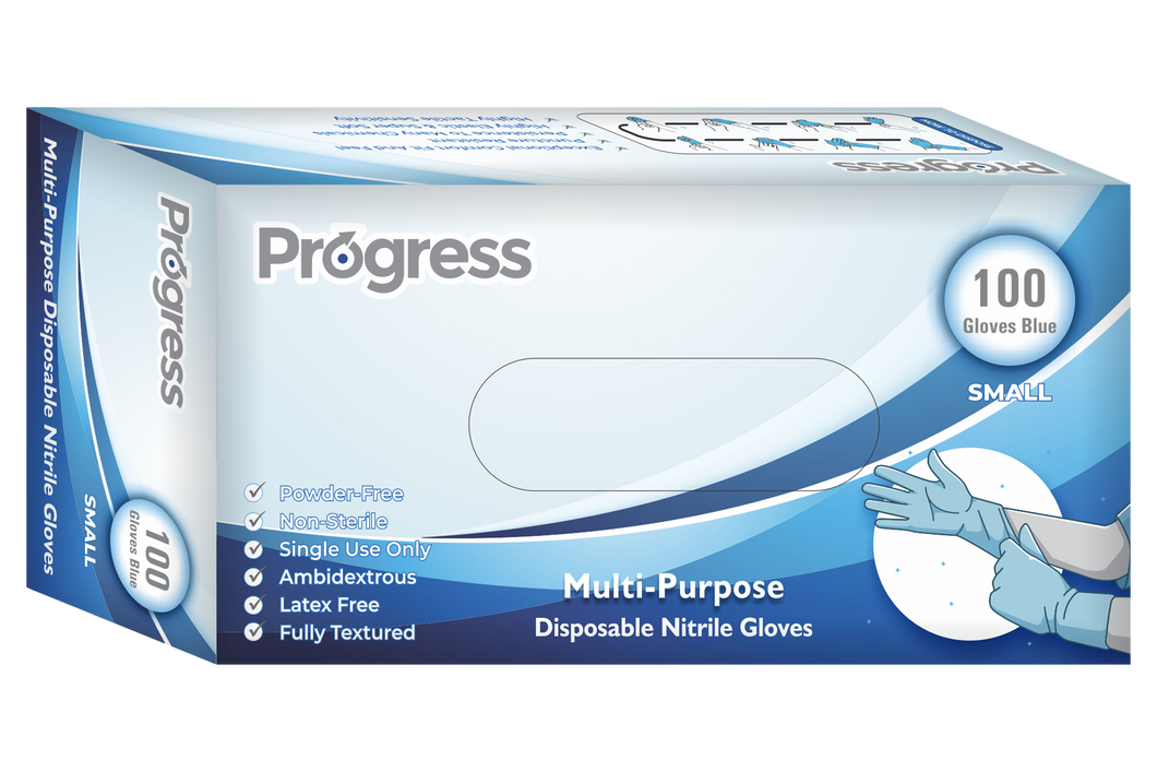 Progress Multipurpose Nitrile Gloves-Blue