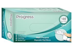 Progress Multipurpose Vinyl Gloves - White