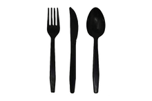 Load image into Gallery viewer, Progress Plastic Cutlery Set Black

