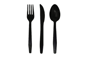 Progress Plastic Cutlery Set Black