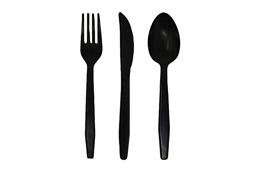 Progress Plastic Cutlery Set Black