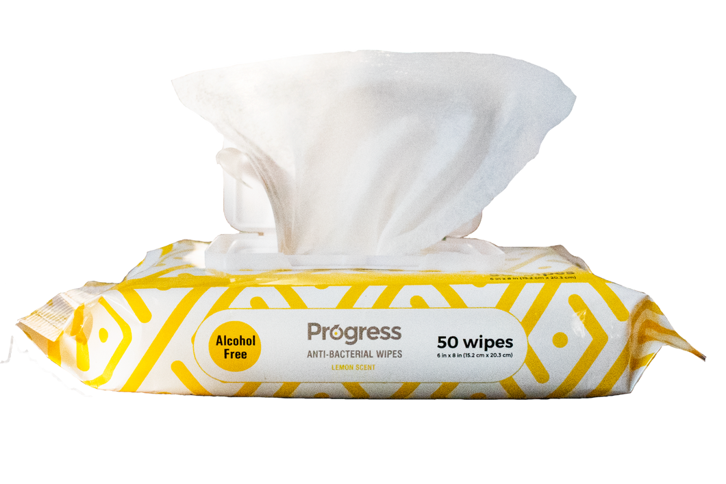 Progress Anti-bacterial Wipes, 50 CT