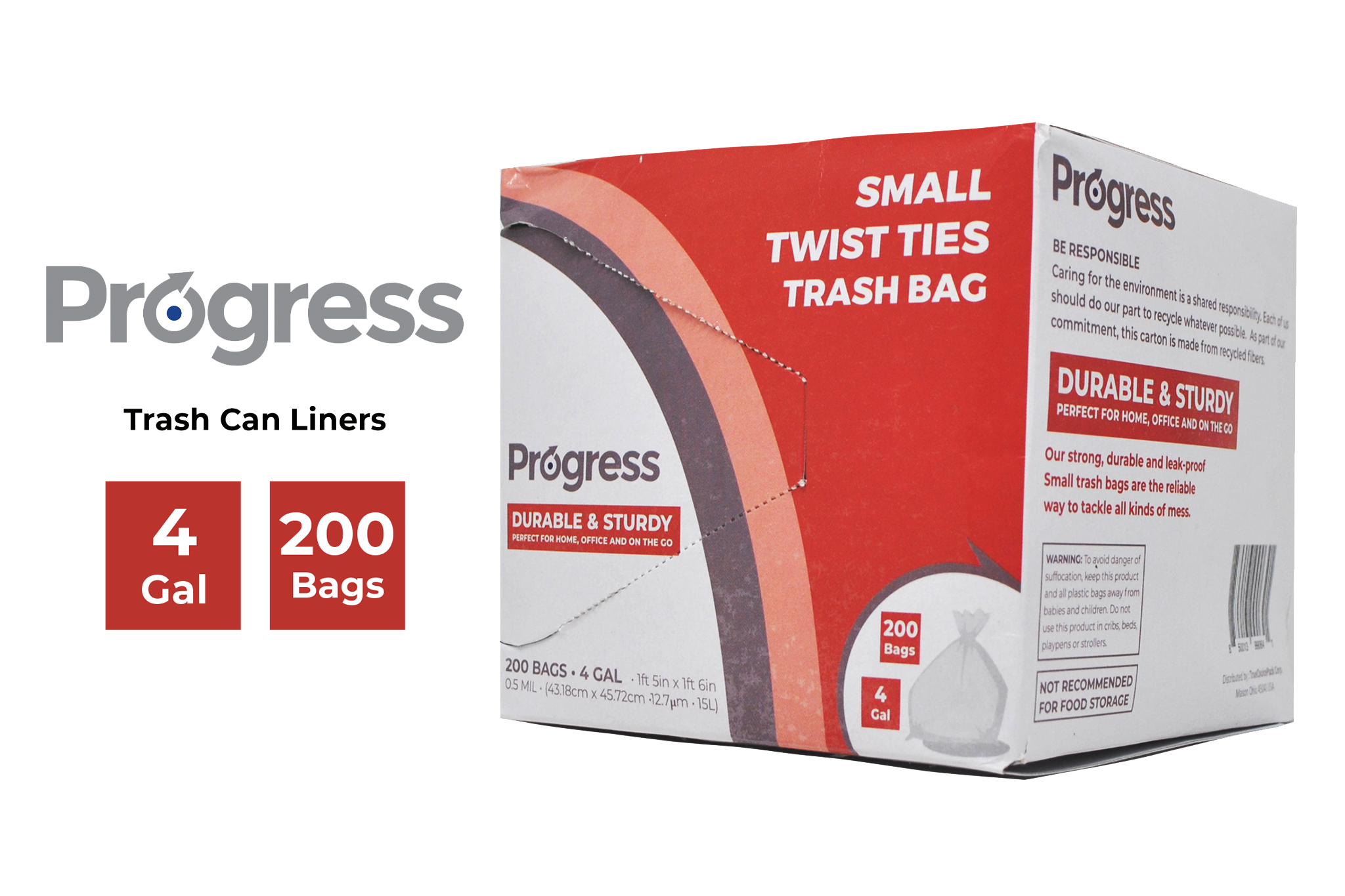 Small Trash Bags - 4 Gallons, Perfect For Household, Office, And