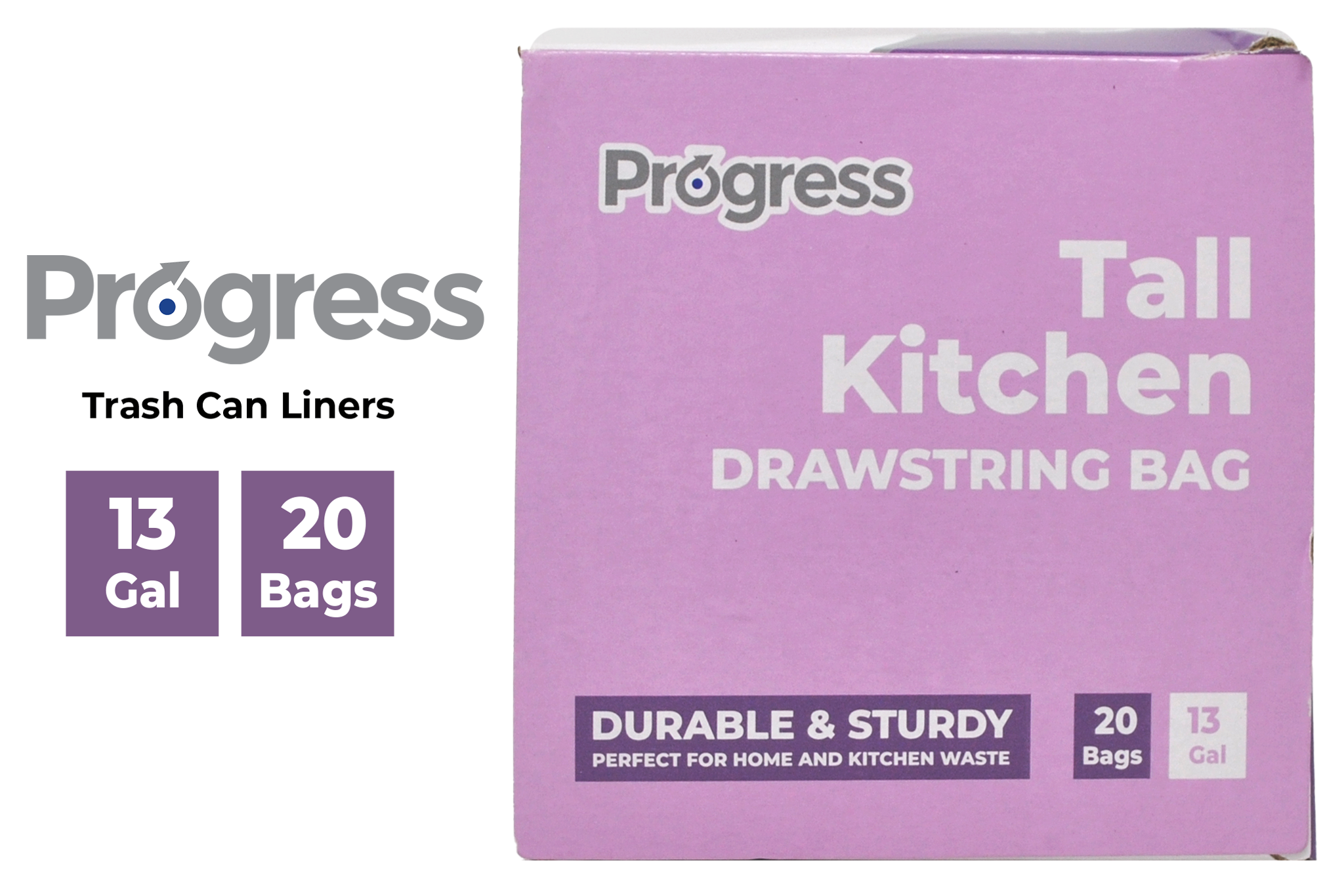 Trash Bags 15 Gallon Tall Kitchen, Drawstring Garbage Bags